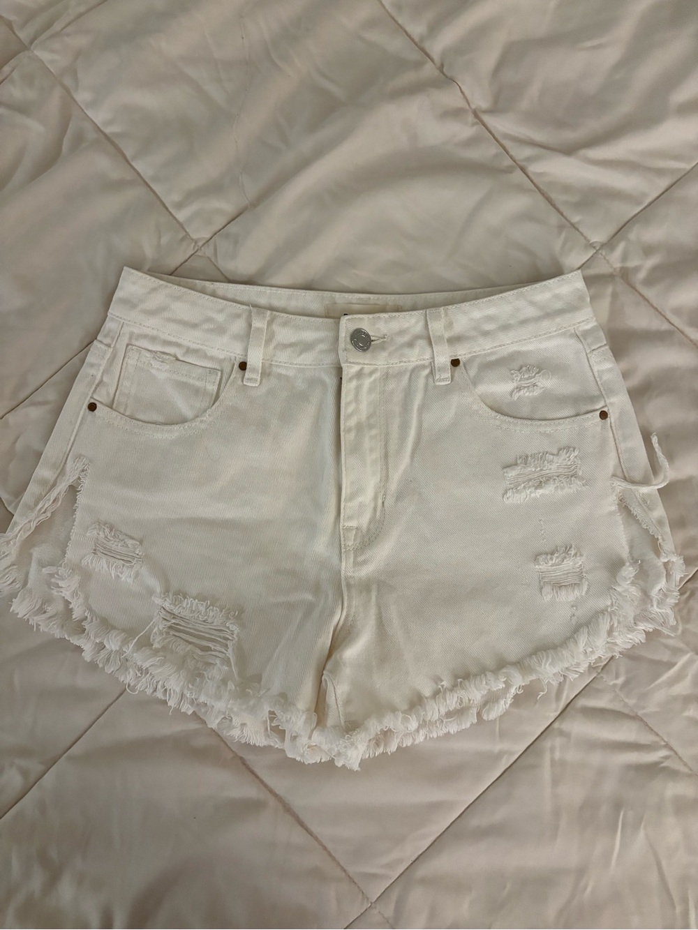 Pacsun Women’s White High Rise Festival Denim Shorts